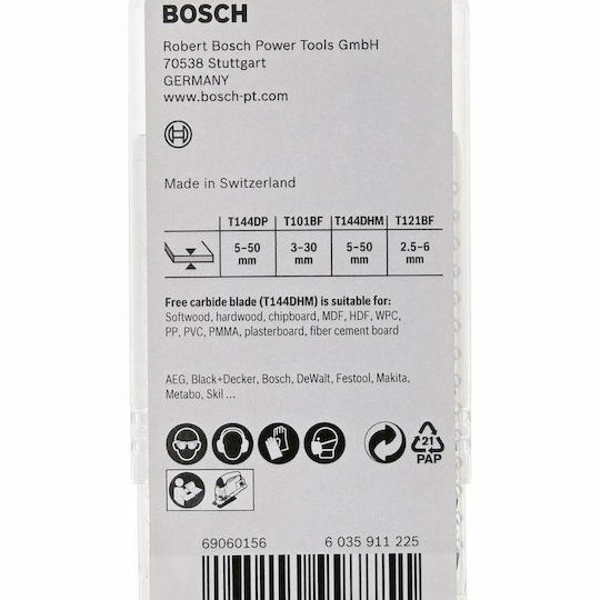 Bosch 2607011437 Λάμες για Μέταλλο και Ξύλο 15τμχ