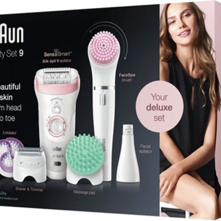 Braun Silk-Epil 9 Σετ Αποτρίχωσης Epilator για Πρόσωπο, Σώμα & Μπικίνι 9-995