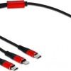 DeLock Regular USB to Lightning / Type-C / micro USB Cable Μαύρο 0.3m (85891)
