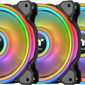 Thermaltake Quad 12 RGB Radiator Fan TT Premium Case Fan 120mm με Σύνδεση 4-Pin Molex 3τμχ