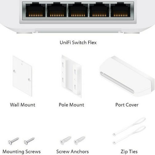 Ubiquiti UniFi USW-Flex Managed L2 PoE Switch με 5 Θύρες Gigabit (1Gbps) Ethernet