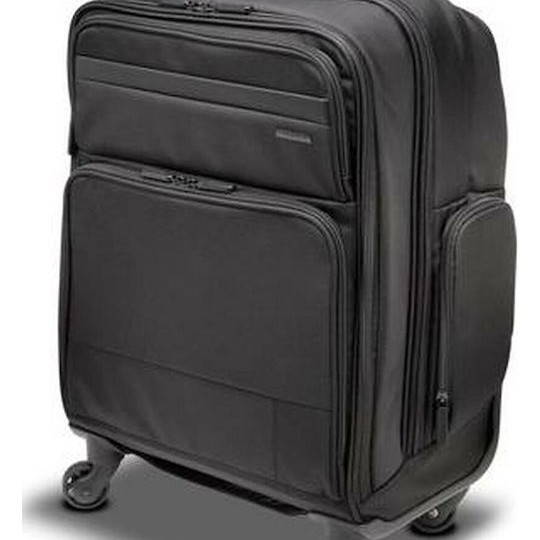 Kensington Βαλίτσα Ταξιδίου Καμπίνας Υφασμάτινη Μαύρος με 4 Ρόδες