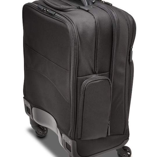 Kensington Βαλίτσα Ταξιδίου Καμπίνας Υφασμάτινη Μαύρος με 4 Ρόδες