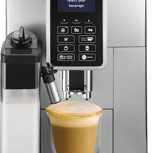 De'Longhi Dinamica Αυτόματη Μηχανή Espresso 1450W Πίεσης 15bar με Μύλο Άλεσης Ασημί