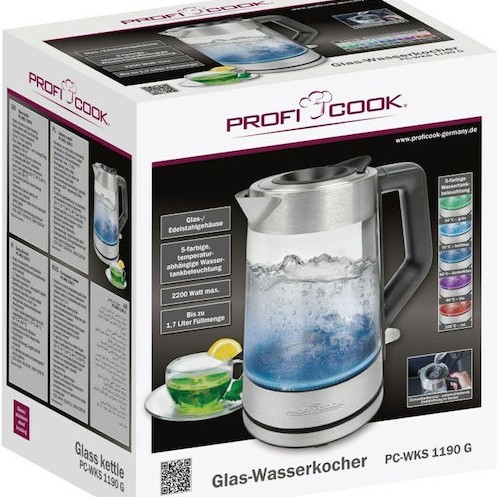 Profi Cook PC-WKS 1190 G Βραστήρας 1.7lt 2200W Γκρι