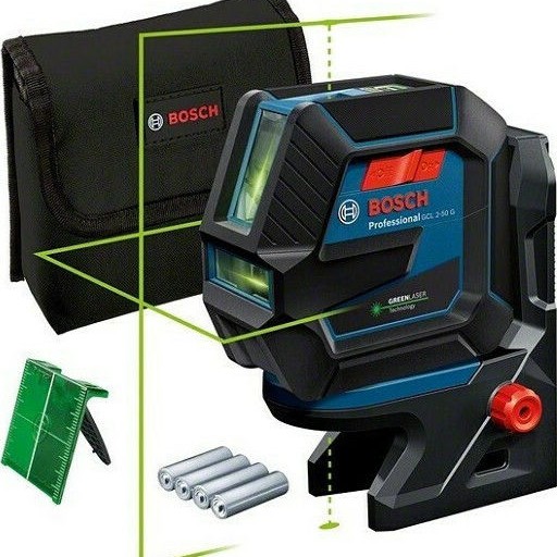 Bosch Αυτορυθμιζόμενο Γραμμικό Αλφάδι Laser Κόκκινης Δέσμης 12V με Εύρος Εργασίας 20m