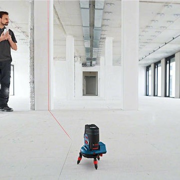 Bosch Αυτορυθμιζόμενο Γραμμικό Αλφάδι Laser Κόκκινης Δέσμης 12V με Εύρος Εργασίας 20m