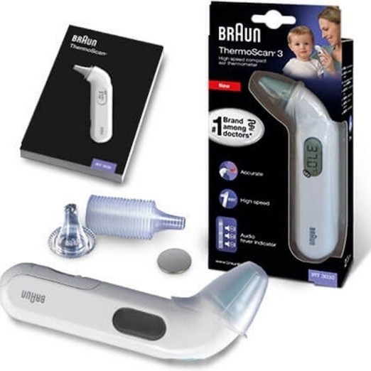 Braun Thermoscan 3 Ψηφιακό Θερμόμετρο Αυτιού με Υπέρυθρες Κατάλληλο για Μωρά
