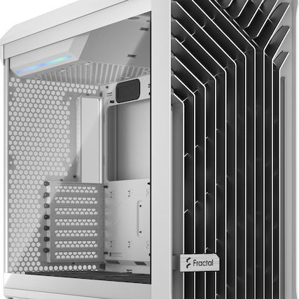 Fractal Design Torrent Gaming Midi Tower Κουτί Υπολογιστή με Πλαϊνό Παράθυρο White TG Clear