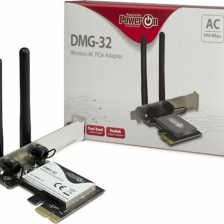 Inter-Tech DMG-32 Ασύρματη Κάρτα Δικτύου Wi‑Fi 5 (650Mbps) PCI-e