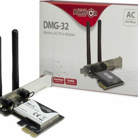 Inter-Tech DMG-32 Ασύρματη Κάρτα Δικτύου Wi‑Fi 5 (650Mbps) PCI-e