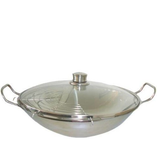 Bosch Wok Με Καπάκι από Ανοξείδωτο Ατσάλι 36cm