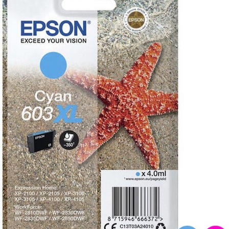 Epson 603XL Γνήσιο Μελάνι Εκτυπωτή InkJet Κίτρινο (C13T03A44010)