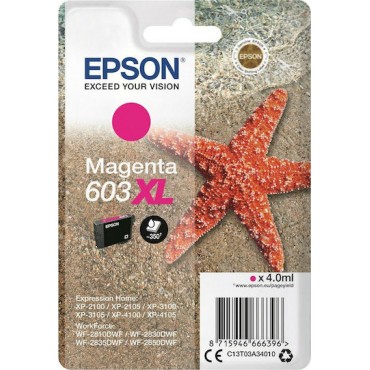 Epson 603XL Γνήσιο Μελάνι Εκτυπωτή InkJet Ματζέντα (C13T03A34010)