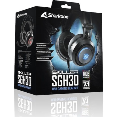 Sharkoon Skiller SGH30 Over Ear Gaming Headset με σύνδεση USB
