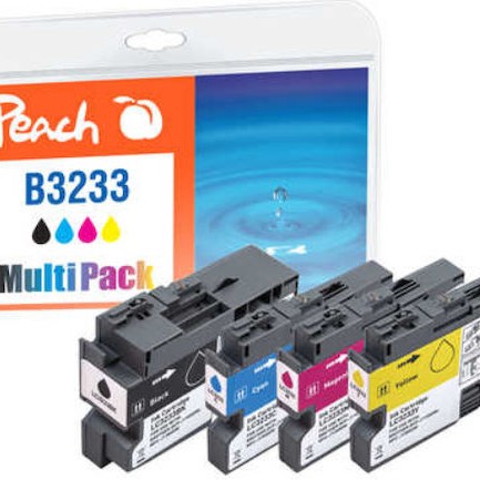 Peach 320994 Πακέτο Συμβατών Μελανιών Εκτυπωτή InkJet Brother LC-3233VALP Πολλαπλό (Color) / Μαύρο