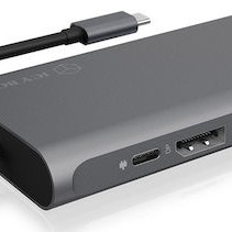 Icy Box USB-C Docking Station με HDMI/DisplayPort 4K PD Ethernet και σύνδεση 3 Οθονών Γκρι (IB-DK4050-CPD)