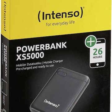 Intenso XS Power Bank 5000mAh με Θύρα USB-A και Θύρα USB-C Μαύρο
