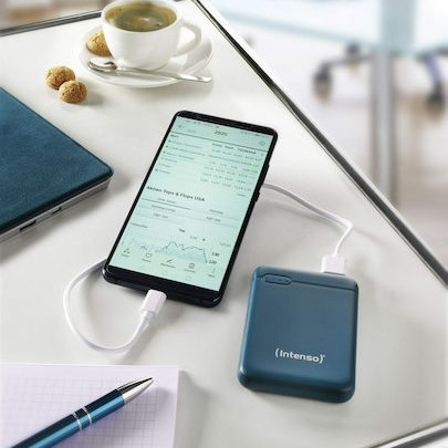 Intenso XS Power Bank 5000mAh με Θύρα USB-A και Θύρα USB-C Πετρόλ