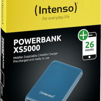 Intenso XS Power Bank 5000mAh με Θύρα USB-A και Θύρα USB-C Πετρόλ