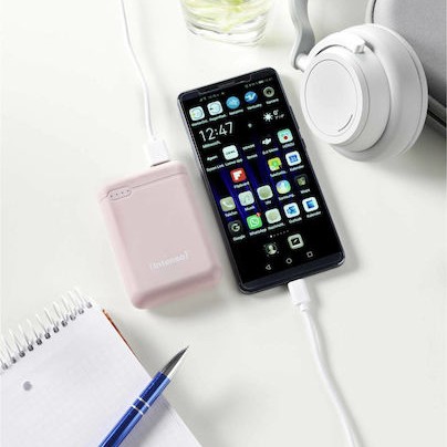 Intenso XS10000 Power Bank 10000mAh με Θύρα USB-A και Θύρα USB-C Ροζ