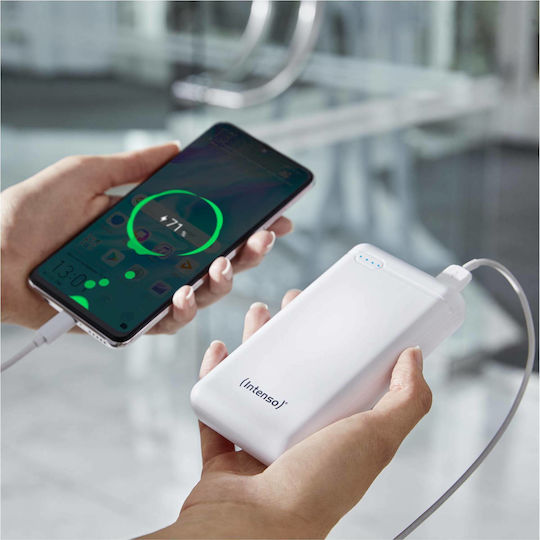 Intenso XS Power Bank 20000mAh με Θύρα USB-A και Θύρα USB-C Λευκό