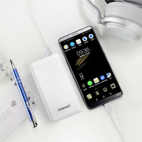 Intenso XS Power Bank 20000mAh με Θύρα USB-A και Θύρα USB-C Λευκό
