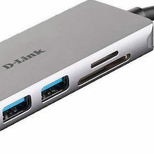 D-Link USB-C Docking Station με HDMI 4K Ασημί (DUB-M530)