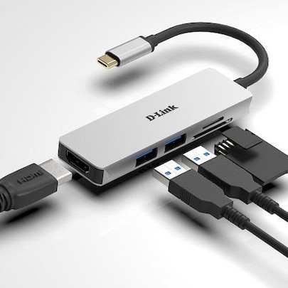 D-Link USB-C Docking Station με HDMI 4K Ασημί (DUB-M530)