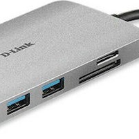 D-Link USB-C Docking Station με HDMI 4K PD Ethernet Ασημί (DUB-M810)