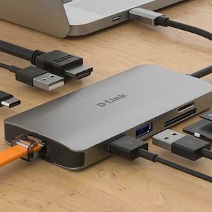 D-Link USB-C Docking Station με HDMI 4K PD Ethernet Ασημί (DUB-M810)