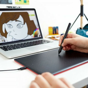 Wacom One Medium Γραφίδα Σχεδίασης χωρίς Οθόνη Black / Red