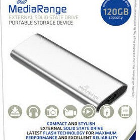 MediaRange USB 3.2 / USB-C Εξωτερικός SSD 120GB M.2 Ασημί