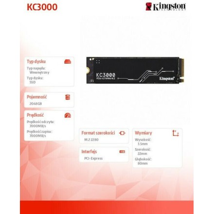 Kingston KC3000 SSD 2TB M.2 NVMe PCI Express 4.0
