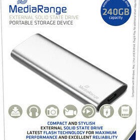 MediaRange USB 3.2 / USB-C Εξωτερικός SSD 240GB M.2 Ασημί