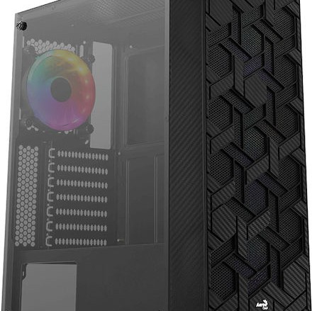 Aerocool Hive FRGB v3 Gaming Midi Tower Κουτί Υπολογιστή με Πλαϊνό Παράθυρο Μαύρο