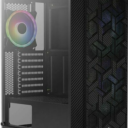 Aerocool Hive ARGB v1 Gaming Midi Tower Κουτί Υπολογιστή με Πλαϊνό Παράθυρο Μαύρο
