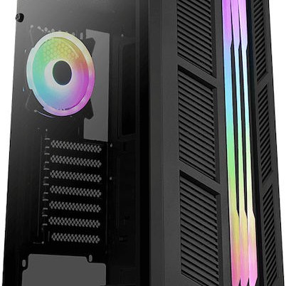 Aerocool Prime ARGB v2 Gaming Midi Tower Κουτί Υπολογιστή με Πλαϊνό Παράθυρο Μαύρο