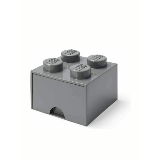 Lego Παιδικό Κουτί Αποθήκευσης από Πλαστικό 4 Knobs Γκρι 25x25x18cm