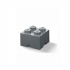 Lego Παιδικό Κουτί Αποθήκευσης από Πλαστικό 4 Knobs Γκρι 25x25x18cm