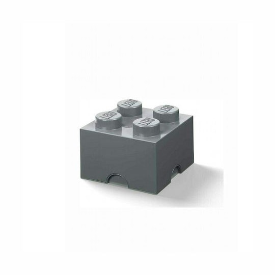 Lego Παιδικό Κουτί Αποθήκευσης από Πλαστικό 4 Knobs Γκρι 25x25x18cm