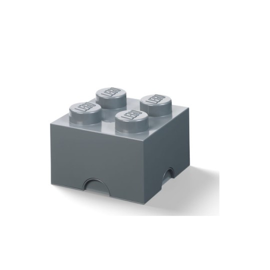 Lego Παιδικό Κουτί Αποθήκευσης από Πλαστικό 4 Knobs Γκρι 25x25x18cm