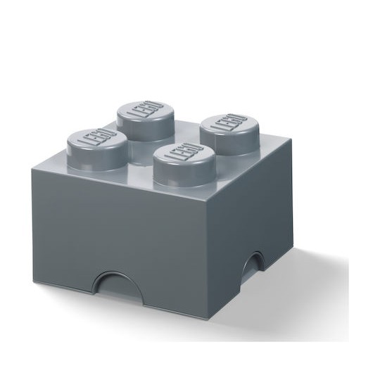 Lego Παιδικό Κουτί Αποθήκευσης από Πλαστικό 4 Knobs Γκρι 25x25x18cm