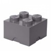 Lego Παιδικό Κουτί Αποθήκευσης από Πλαστικό 4 Knobs Γκρι 25x25x18cm