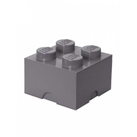 Lego Παιδικό Κουτί Αποθήκευσης από Πλαστικό 4 Knobs Γκρι 25x25x18cm