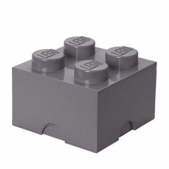 Lego Παιδικό Κουτί Αποθήκευσης από Πλαστικό 4 Knobs Γκρι 25x25x18cm