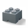 Lego Παιδικό Κουτί Αποθήκευσης από Πλαστικό 4 Knobs Γκρι 25x25x18cm