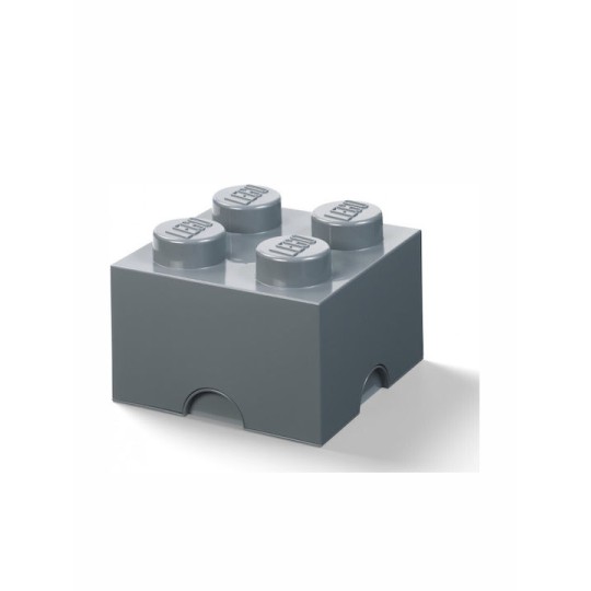 Lego Παιδικό Κουτί Αποθήκευσης από Πλαστικό 4 Knobs Γκρι 25x25x18cm
