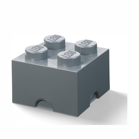 Lego Παιδικό Κουτί Αποθήκευσης από Πλαστικό 4 Knobs Γκρι 25x25x18cm