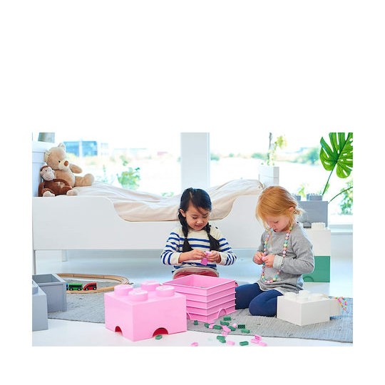 Lego Παιδικό Κουτί Αποθήκευσης από Πλαστικό 4 Knobs Γκρι 25x25x18cm